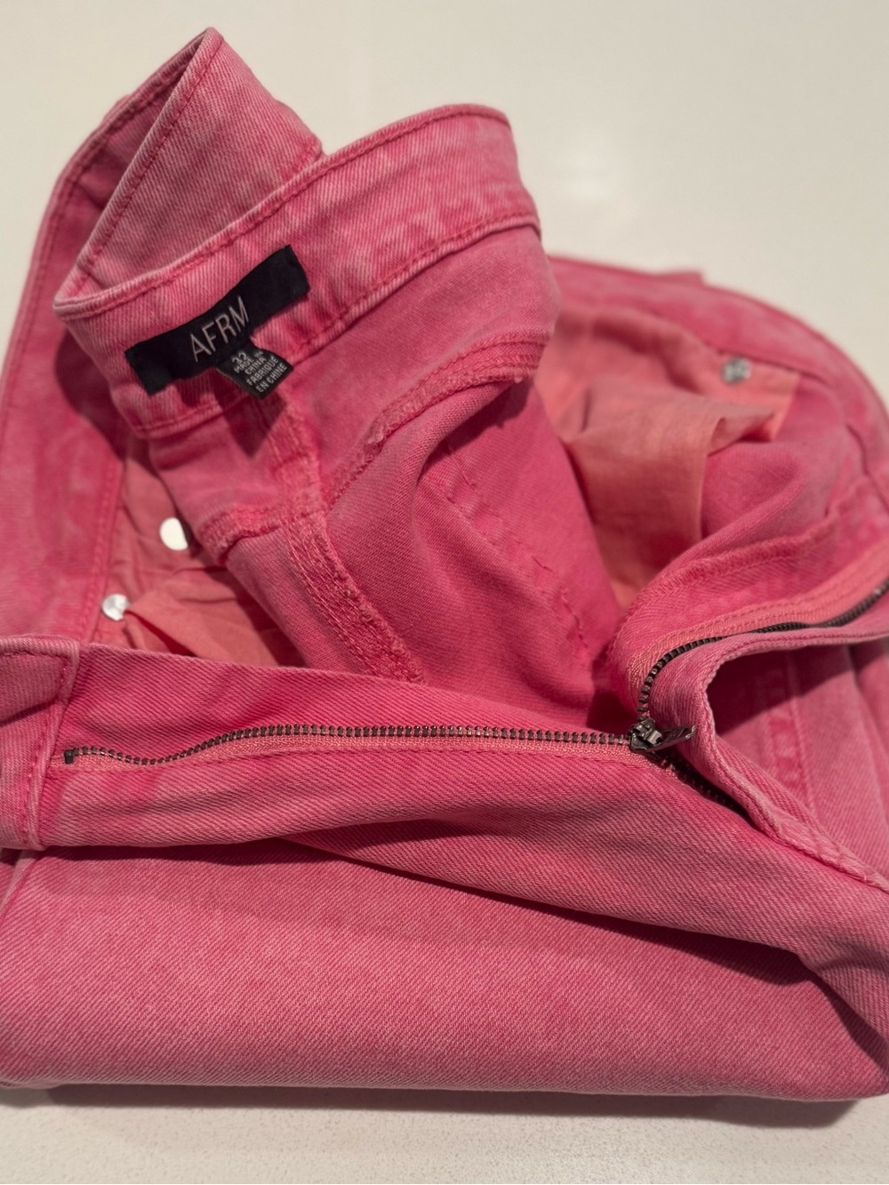 AFRM Pink Straight leg Jeans